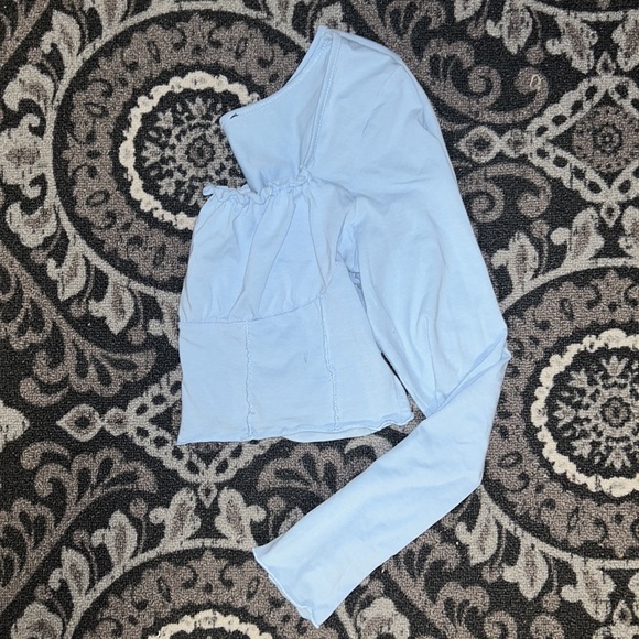 Light Blue Corset Long Sleeve Top (M) - Picture 2 of 4